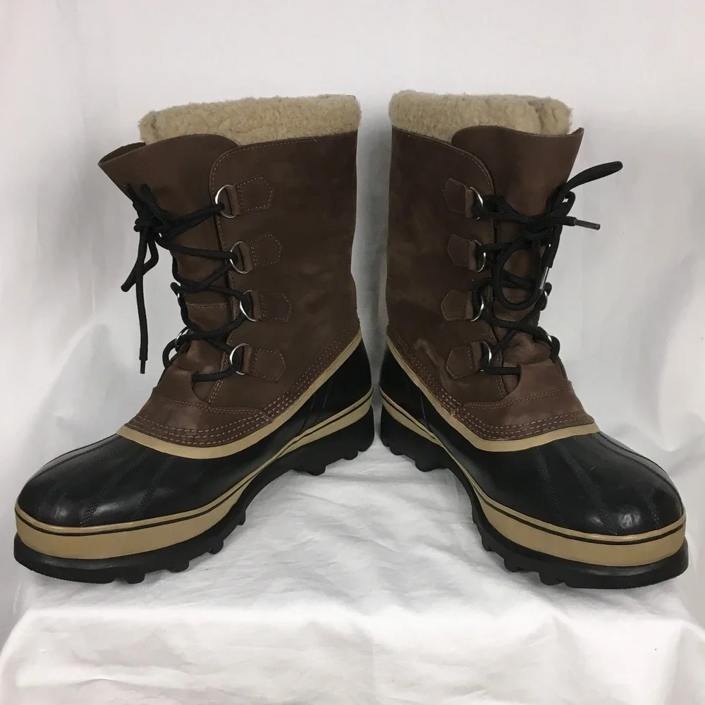 Sorel Caribou Men's‎ Snow Winter Boots Duck Leather Sherpa Lining Size 15